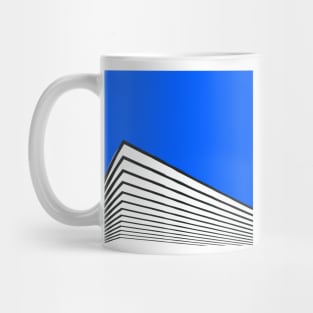 Geometric abstract blue skyline Mug